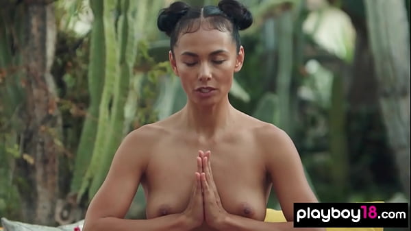 Busty MILF Daniella Smith and a teen introducing some erotic yoga practices