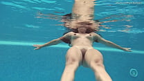 Hungarian naked Sazan Cheharda swimming teasing