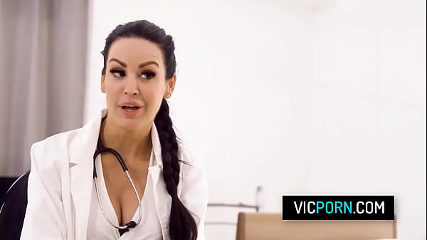 Hot milf nurse Jamie Michelle cures student’s endless boner by giving him a handjob